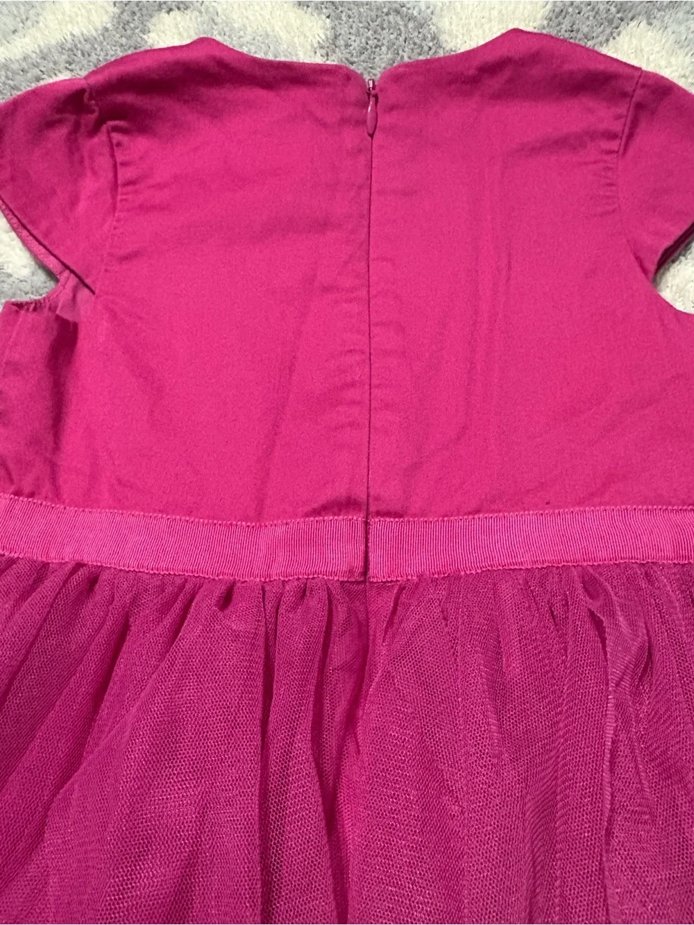 OshKosh B’Gosh Hot Pink Cotton Dress with Tulle Skirt 3T